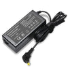 Adaptateur secteur noir universel 19V 3.42A avec câble et fiche noirs enroulés.