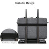 Portable laptop and tablet messenger bag with gray fabric and black nylon strapping