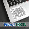 A close-up view of a laptop keyboard showing various Windows and Excel shortcuts.