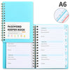 A6 spiral binding password keeper notebook with alphabetical tabs and lined pages