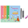 Un colorido juego de cuadernos de práctica mágica con letras y números para niños de kínder.