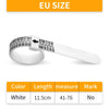 White reusable ring sizer measuring tool with a white band and a white marker for accurate finger sizing