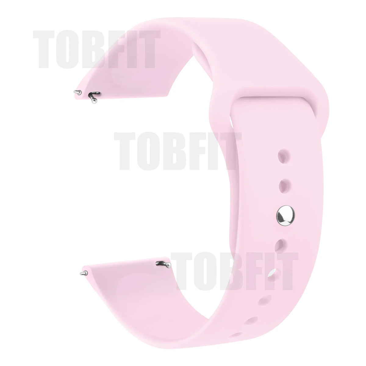 Pinkes Silikon-Schnellverschluss-Armband für eine Smartwatch, von der Seite gezeigt.