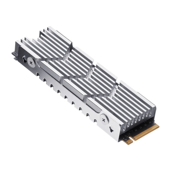 Aluminum M.2 SSD cooler heatsink with vertical fins and mounting bracket