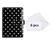 Black reusable PU leather binder with cash pockets and multiple clear plastic cards.