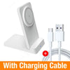 A white magnetic foldable wireless charging stand with a charging cable.