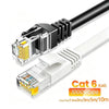 كابل إيثرنت (RJ45) من القطن الأسود والأبيض لشبكات الحاسوب