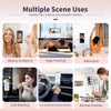 Silicone suction cup phone mount with double-sided grip shown in various uses like beauty guidance, yoga training, café meeti