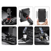 A universal car cup holder mount with a 360-degree rotating phone holder shown in various installation contexts.