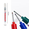 A set of precision waterproof marking pens with long nibs shown next to a measuring scale.