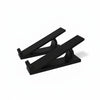 Black ergonomic keyboard height adjuster stand with two adjustable arms.