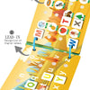 A yellow learning board showing letters and words, designed for guided learning and left and right interaction.