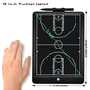 A 10 inch tactical tablet showing a basketball court diagram with lines indicating measurements.