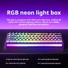 Boîte lumineuse néon RGB sur clavier mécanique avec divers effets lumineux