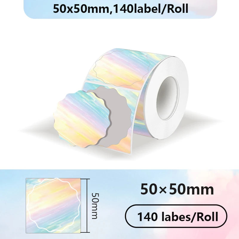 Rollo de etiquetas de papel térmico de 50x50mm con 140 etiquetas por rollo
