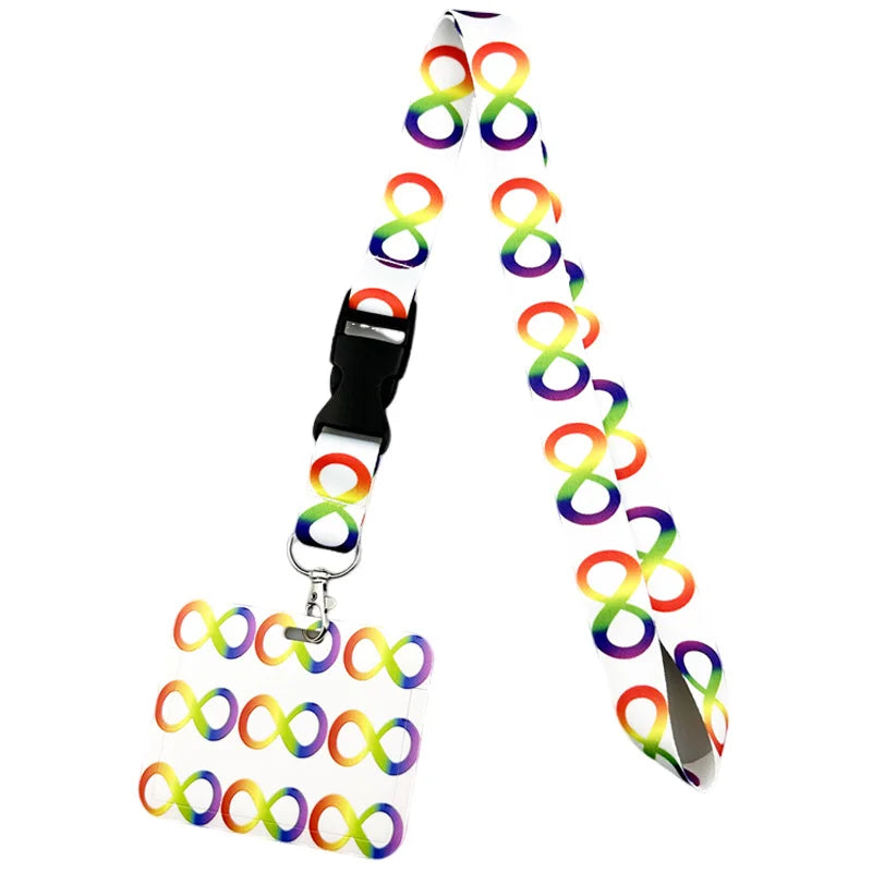 Buntes Anime-Muster-Lanyard mit Schlüsselring.