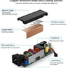 Diagram showing a Copper+Aluminum sheet cooling solution for a laptop charger adapter featuring an ABS+PC shell and transform