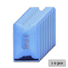 Une pile de porte-cartes anti-RFID bleues.