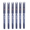 A set of precision rollerball gel pens in various colors and finishes.