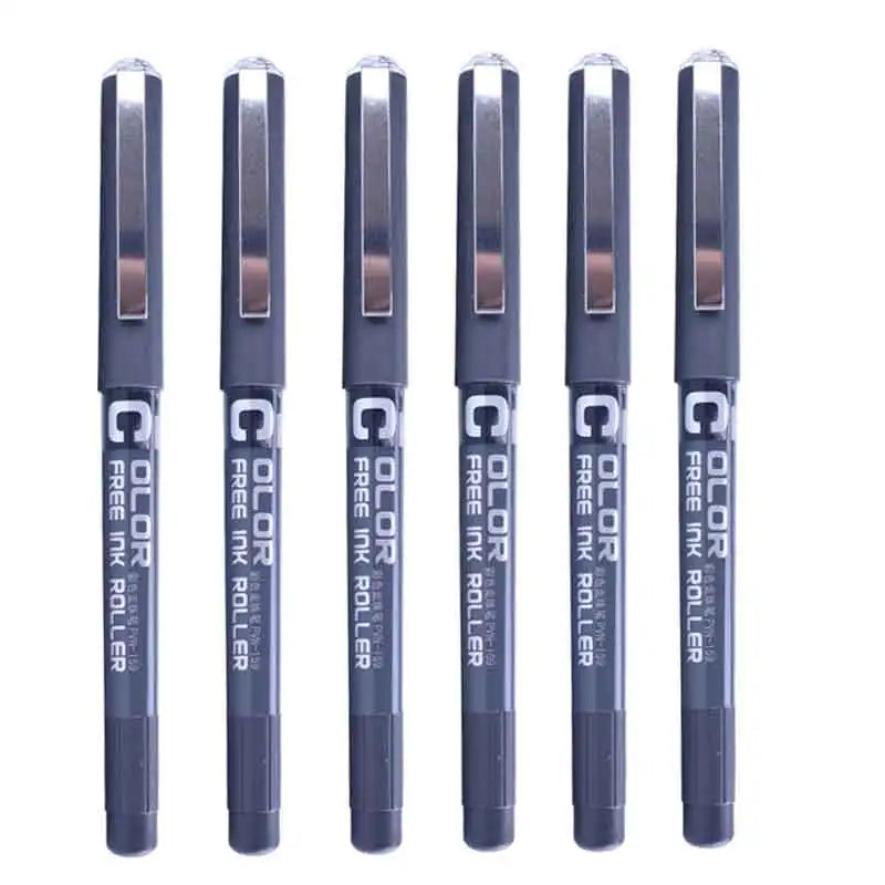 A set of precision rollerball gel pens in various colors and finishes.