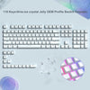 A collection of 118 white ice crystal jelly OEM profile backlit keycaps for mechanical keyboards.
