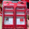 A red plastic case for storing and organizing various bits, including a medium size storage system.