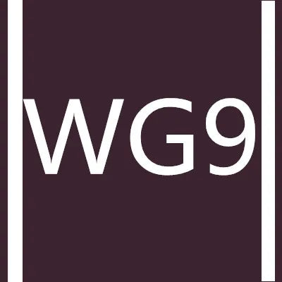 Logo featuring the letters WG9 in white text on a dark maroon background with vertical borders.
