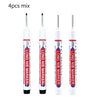 Four mixed long nib marker pens with tips for metal and woodworking