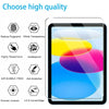 A clear glass screen protector for an iPad, highlighting features like fingerprint resistance and scratch protection.