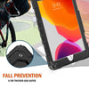 A heavy duty rugged iPad case is shown with a screen displaying 9:41, emphasizing its thickness and safety features.
