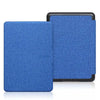 A pair of blue magnetic protective cases for Kindle e-readers, shown side by side.