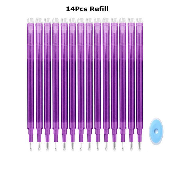 A set of 14 purple refill pens for gel pens