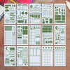 A collection of 15 green reusable journal stencils for scrapbooking and drawing patterns