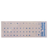 A sheet of transparent Russian keyboard layout stickers for laptops and desktops.