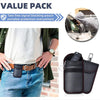 A black RFID blocking pouch case is shown attached to a belt, demonstrating portable protection for key fobs.