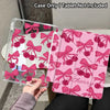 Pink cherry Y-fold protective cover for an iPad featuring a pattern of pink bows and cherries.