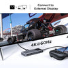 A 6-in-1 USB-C hub is shown connecting a drone to an external display, demonstrating 4K@60Hz video output.