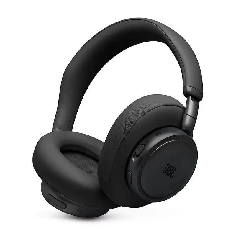 Black JBL LIVE 780NC Adaptive Noise Cancelling Bluetooth headphones shown from above.