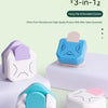Three-in-one Arc Angle cutting tool with various round and flat corners shown in different colors