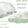 Clear silicone cloud wrist rest with a non-slip bottom design for keyboard and mouse.