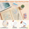 Jumbo acrylic paper clips in various colors and thicknesses shown next to a book and succulent plant.