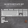 A set of 122 keycaps for full-size mechanical keyboards displayed on a dark gray surface.