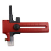 Herramienta de corte circular ajustable roja y negra con cuchilla deslizante para manualidades.