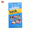 A package of White Tack reusable and removable sticky adhesive putty for various uses in the home, school, and workplace.