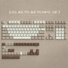 A set of 138 keys keycaps for full-size mechanical keyboards, featuring various layouts and profiles.