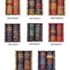 A set of eight vintage floral washi tape rolls in various colors and patterns.