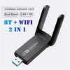 Adaptateur de carte réseau sans fil noir combinant WiFi 2.4G et 5G avec Bluetooth 4.2