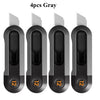 Four gray deli mini pocket knives shown side by side