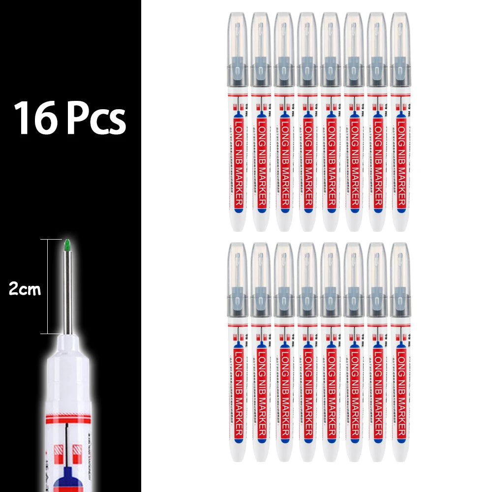 A set of 16 precision waterproof marking pens in red and white packaging, shown vertically.
