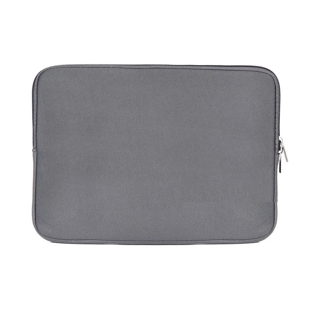 Funda delgada de algodón gris para laptop, diseñada para proteger cuadernos y tabletas.